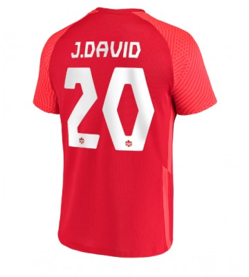 Canada Jonathan David #20 Hjemmebanetrøje VM 2022 Kort ærmer